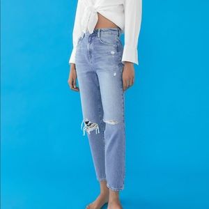 Zara ripped mom jeans